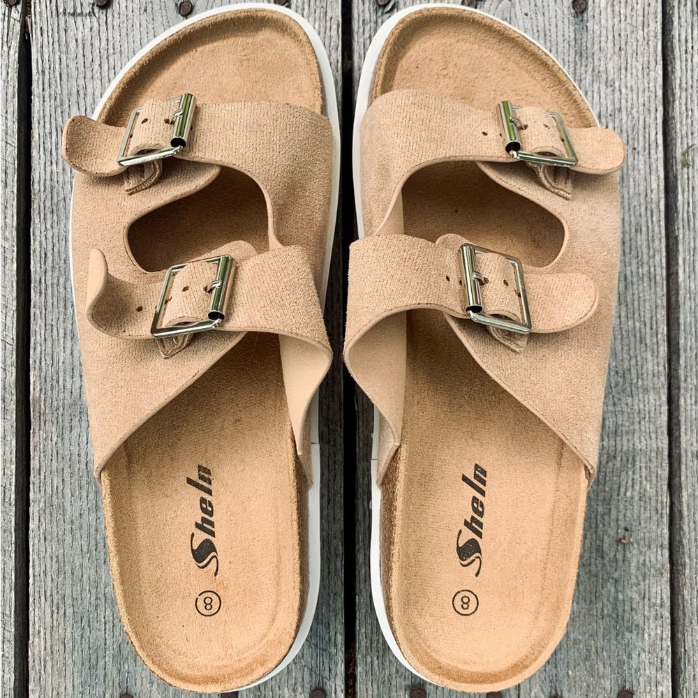 Sheln Tan Double Buckle Sandals